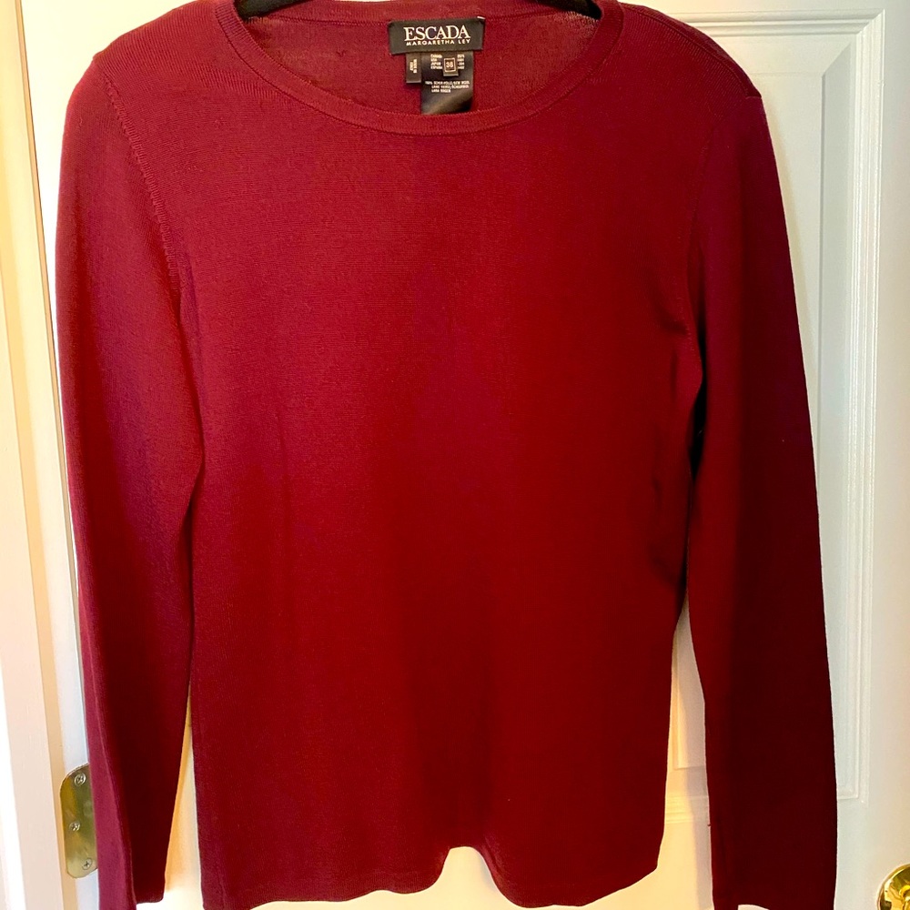 Escada Margaretha Ley Maroon Sweater Top